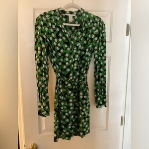 Diane Von Furstenberg Leaf Patterned Dress